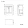 Bermuda Chalk White Cabinet with Marble Top 600mm - Excludes Counter Top Basin
