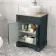 Lucia Inky Blue Vanity with Oak Effect Top & Oval Counter Top Basin 640mm