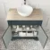 Lucia Inky Blue Vanity with Oak Effect Top & Round Counter Top Basin 840mm