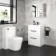 Avon Gloss White Basin Drawer Vanity 600mm - Black Accents