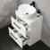 Avon Gloss White Vanity Drawer with Oval Counter Top Basin 600mm - Black Accents