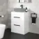 Avon Gloss White Counter Top Drawer Vanity 600mm - Black Accents