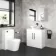 Avon Gloss White Vanity with Oval Counter Top Basin 800mm - Black Accents