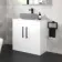 Avon Gloss White Counter Top Vanity 800mm - Black Accents