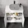 Avon Gloss White Counter Top Vanity 800mm - Black Accents