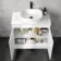 Avon Gloss White Vanity with Marble Top & Curved Counter Top Basin 800mm - Black Accents