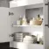Avon Gloss White Vanity with Marble Top & Curved Counter Top Basin 800mm - Black Accents