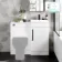 Avon Gloss White Basin Vanity and Back To Wall Unit 950mm - Black Accents