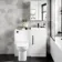 Avon Gloss White Combination Vanity Basin and Aruba Toilet 950mm - Black Accents