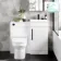 Avon Gloss White Combination Vanity Basin and Miami Toilet 950mm - Black Accents