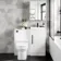 Avon Gloss White Combination Vanity Basin and Miami Toilet 950mm - Black Accents