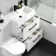 Avon Gloss White Combination Basin Drawer and Aruba Toilet 1100mm - Black Accents - Right Handed