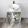 Avon Stone Grey Vanity with Marble Top & Oval Counter Top Basin 600mm - Black Accents
