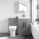 Avon Stone Grey Combination Vanity Basin and Aruba Toilet 1100mm - Black Accents