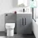Avon Stone Grey Combination Vanity Basin and Miami Toilet 1100mm - Black Accents