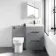 Avon Stone Grey Combination Basin Drawer and Miami Toilet 1100mm - Black Accents