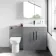 Avon Stone Grey Combination Vanity Basin and Aruba Toilet 1300mm - Black Accents