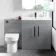 Avon Stone Grey Combination Vanity Basin and Miami Toilet 1300mm - Black Accents