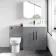 Avon Stone Grey Combination Vanity Basin and Miami Toilet 1300mm - Black Accents