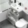 Avon Stone Grey Combination Basin Drawer and Aruba Toilet 1100mm - Black Accents - Left Handed
