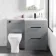 Avon Stone Grey Combination Basin Drawer and Atlanta Toilet 1100mm - Black Accents - Right Handed