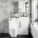 Avon Gloss White Combination Vanity Basin and Boston Toilet 950mm - Black Accents