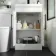 Avon Gloss White Combination Vanity Basin and Boston Toilet 1000mm - Black Accents