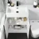Avon Gloss White Combination Vanity Basin and Boston Toilet 1100mm - Black Accents - Left Handed