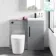 Avon Stone Grey Combination Vanity Basin and Boston Toilet 950mm - Black Accents