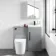Avon Stone Grey Combination Vanity Basin and Boston Toilet 950mm - Black Accents