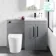 Avon Stone Grey Combination Vanity Basin and Boston Toilet 1100mm - Black Accents