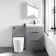 Avon Stone Grey Combination Basin Drawer and Boston Toilet 1100mm - Black Accents