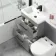 Avon Stone Grey Combination Basin Drawer and Boston Toilet 1100mm - Black Accents - Left Handed