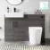 Harper Charcoal Elm Combination Vanity Basin with Marble Top & Boston Toilet 1200mm - Black Accents