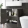 Harper Charcoal Elm Combination Vanity Basin with Marble Top & Boston Toilet 1200mm - Black Accents