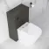 Elba Graphite Grey Slimline Back To Wall Unit and Boston Toilet - Black Accents
