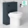 Inky Blue Slimline Back To Wall Unit and Denver Toilet - Black Accents