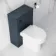 Inky Blue Slimline Back To Wall Unit and Denver Toilet - Black Accents