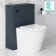 Inky Blue Slimline Back To Wall Unit and Boston Toilet - Black Accents