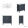 Bermuda Inky Blue Basin Vanity 800mm - Brushed Brass Accents