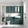 Monaco Midnight Green Combination Vanity Basin with Marble Top 1500mm (Excludes Pan & Cistern)
