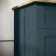 Lucia Inky Blue Vanity with Oak Effect Top & Round Counter Top Basin 840mm - Brushed Brass Accents