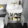 Monaco Dove Grey Combination Vanity Traditional Basin and Boston Toilet 1200mm - Brushed Brass Accents