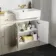 Monaco Chalk White Combination Vanity Basin and Hudson Toilet with Wooden Seat 1500mm - Brushed Brass Accents