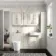Monaco Chalk White Combination Vanity Basin and Boston Toilet 1500mm - Brushed Brass Accents