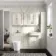 Monaco Chalk White Combination Vanity Traditional Basin and Boston Toilet 1500mm - Brushed Brass Accents
