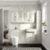 Monaco Chalk White Combination Vanity Traditional Basin with Marble Top and Boston Toilet 1500mm - Brushed Brass Accents