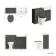 Monaco Graphite Grey Combination Vanity Basin and Hudson Toilet with Wooden Seat 1200mm - Brushed Brass Accents