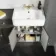 Monaco Graphite Grey Combination Vanity Basin and Boston Toilet 1500mm - Brushed Brass Accents