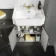 Monaco Graphite Grey Combination Vanity Traditional Basin and Seattle Toilet 1500mm - Brushed Brass Accents